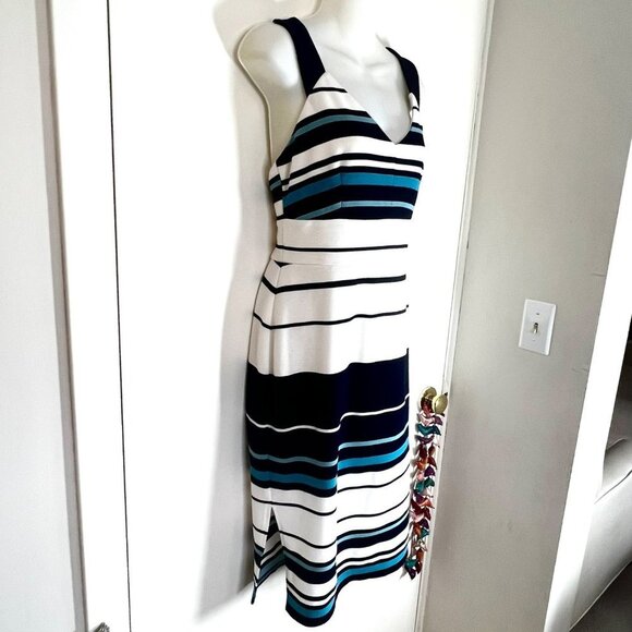 WHBM WHITE HOUSE BLACK MARKET STRIPE SHEATH DRESS SIZE 8 - Picture 5 of 11